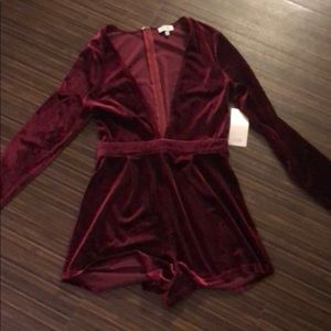 Tobi Velvet Romper NWT